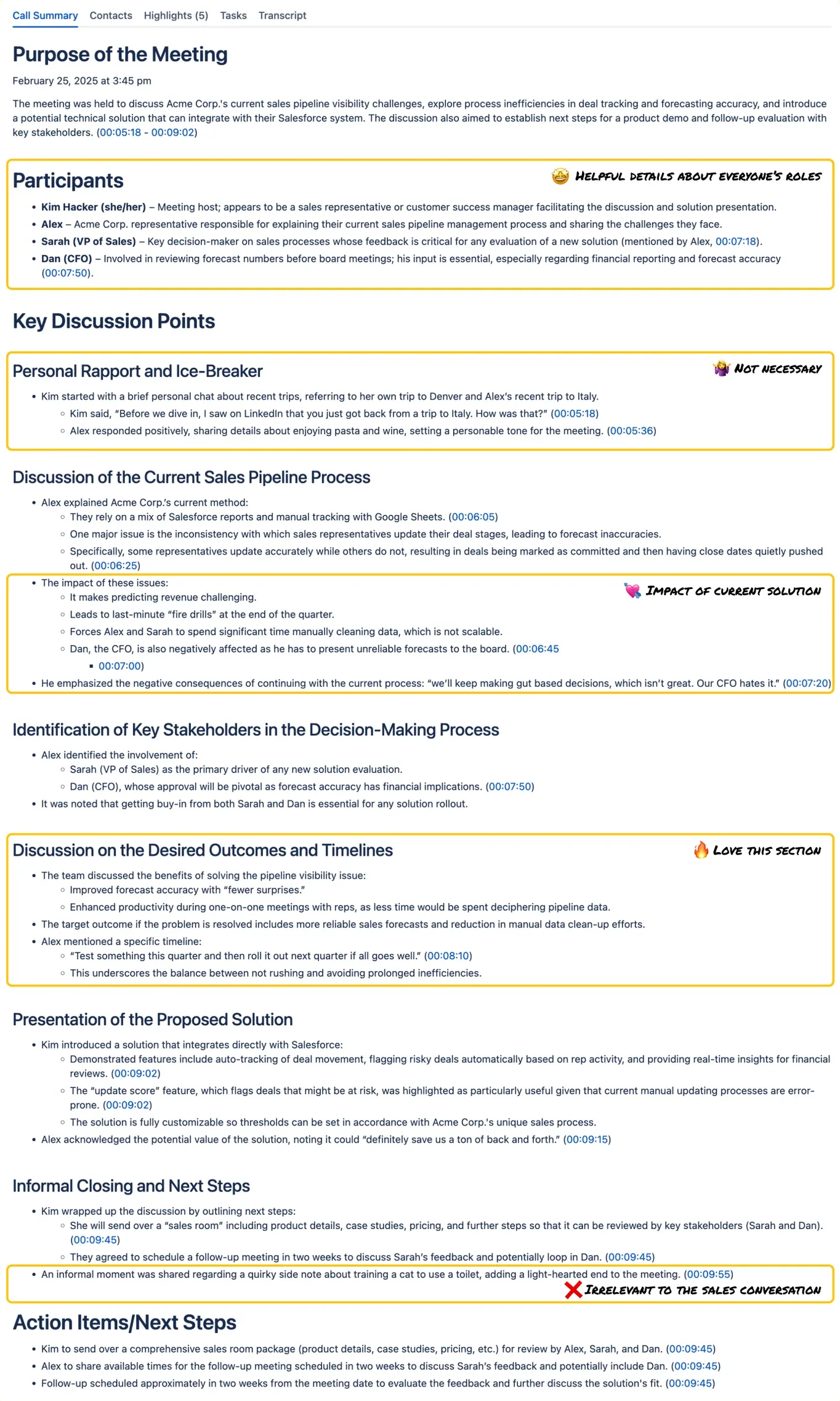 Full notes from CustomerIQ