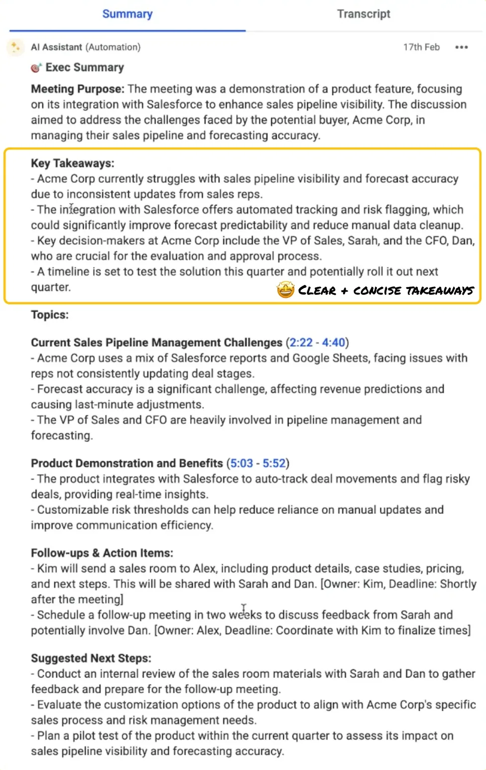 Full notes from Demodesk