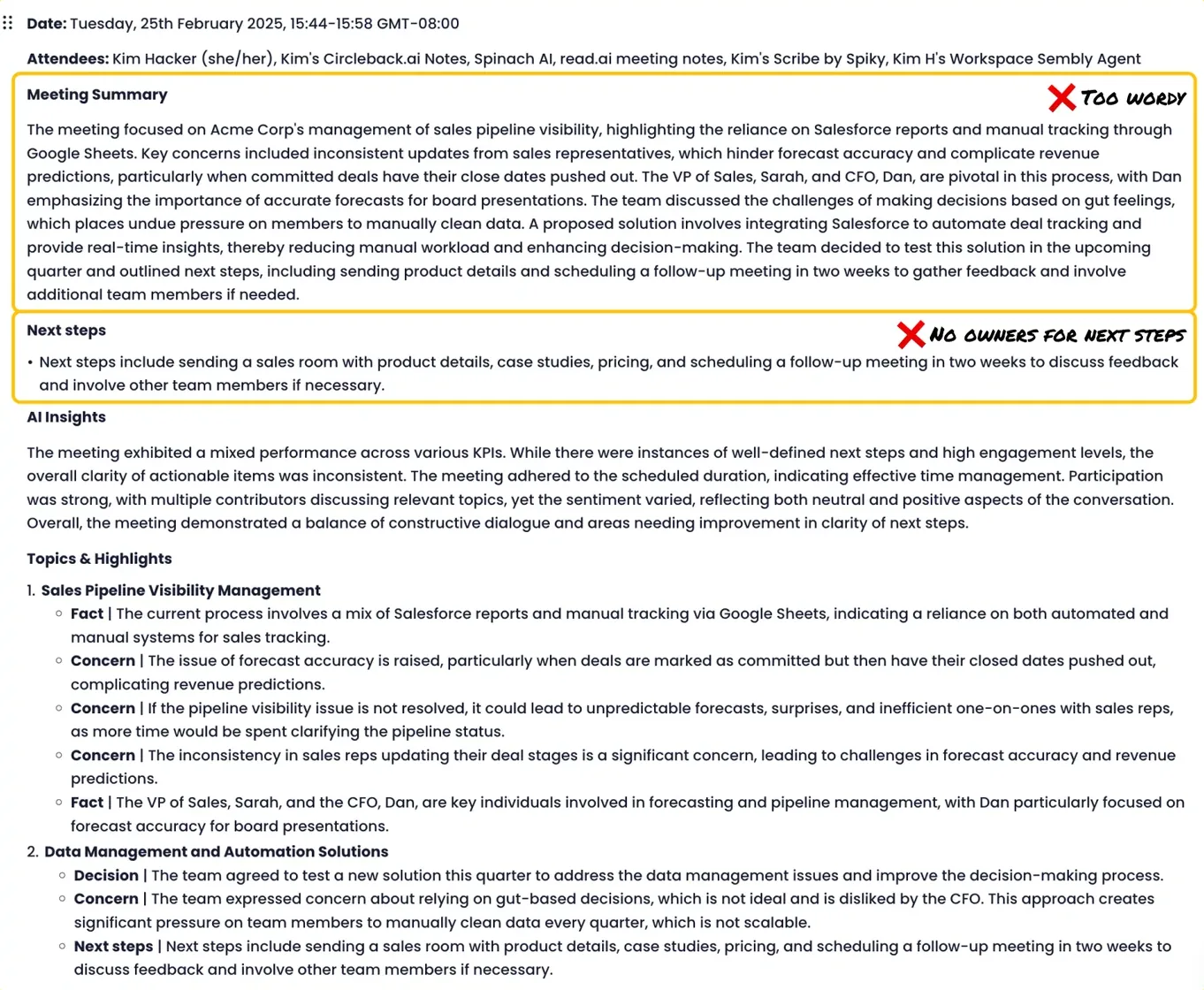Full notes from MeetGeek