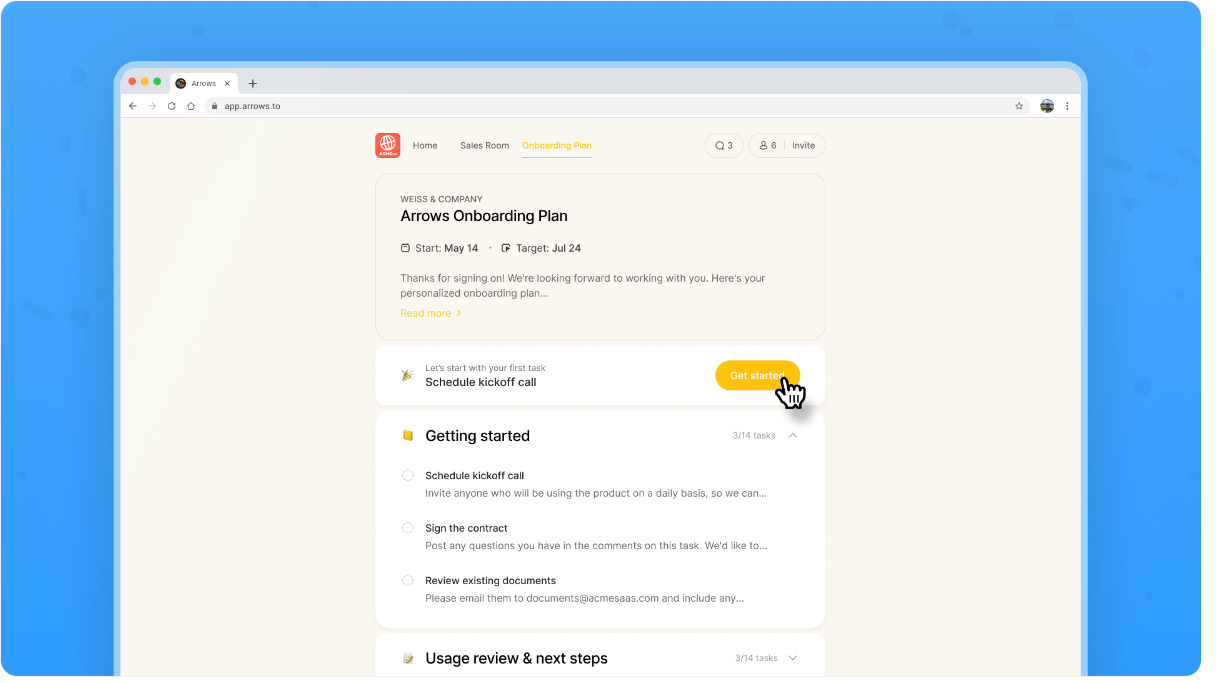 onboarding plans arrows