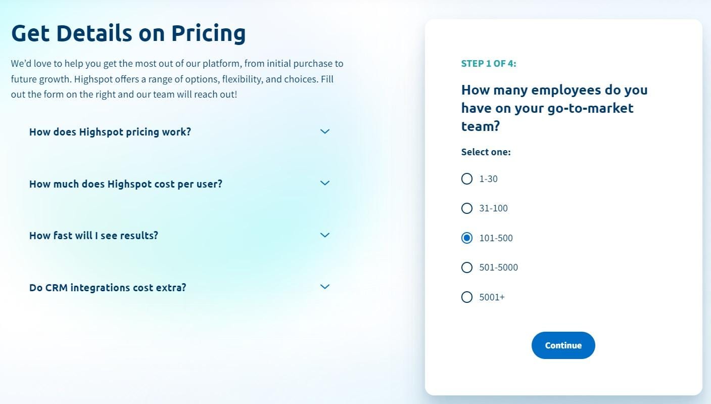 highspot pricing